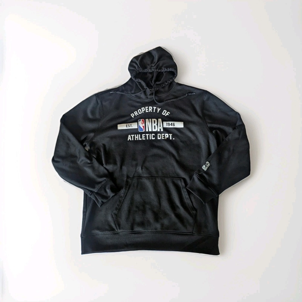 NBA Hoodie Men's LG Black Polyester Property Of NBA Athletic Dept. Logo Pullover